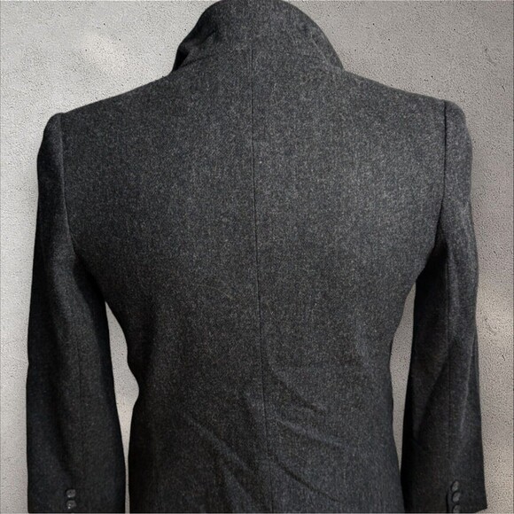 Gray Wool Blend Blazer Jacket Business Career Minimalist Classic - Picture 3 of 14